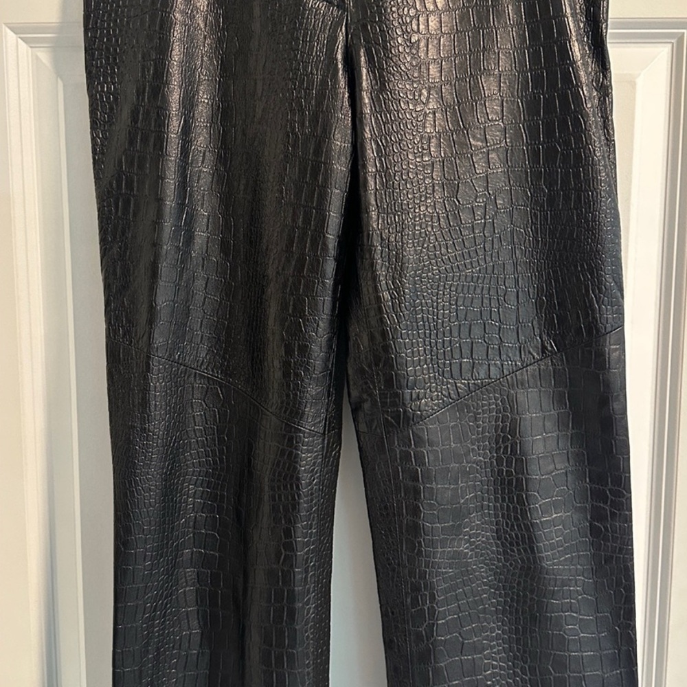 NWOT Victoire Paris Leather Snakeskin Pants size 10 - Picture 4 of 12
